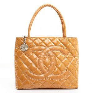 Auth Chanel Medallion Tote Bag Orange #20229C46